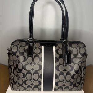Coach Signature Stripe Nancy Medium Satchel Bag